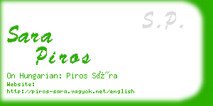 sara piros business card